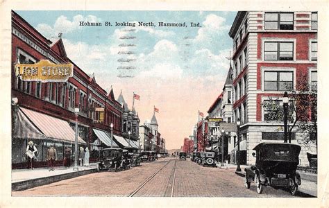 Hammond Indiana Hohman Street Looking North Antique Postcard V19938 ...