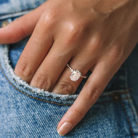 2.5CT Oval Cut Engagement Ring Dainty Moissanite Engagement | Etsy