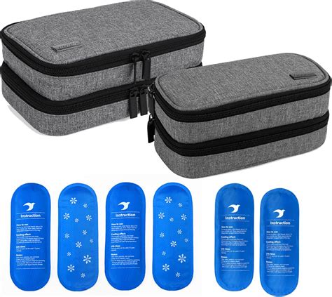 Buy YARWO Insulin Cooler Travel Case With 6 Ice Packs Double Layers In