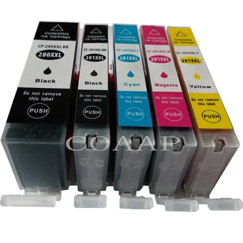 5 Pack Ink Cartridge Compatible For Canon Pgi280 Cli281 Pixma Ts8120