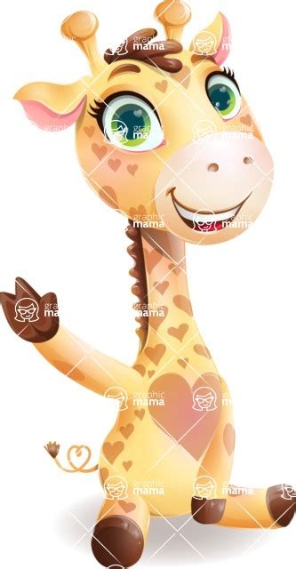 Baby Giraffe Cartoon Vector Character Waving Graphicmama