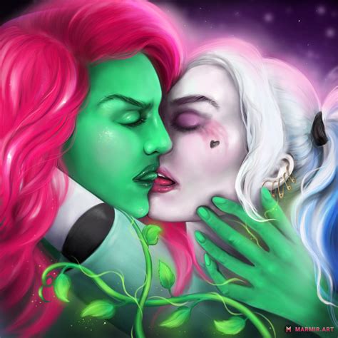 Poison Ivy Kissing Harley Quinn