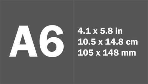 A6 Size A6 Measurements In Inches A6 Dimensions Pixels