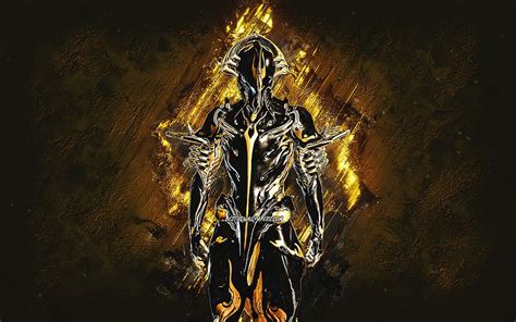 Volt Prime Warframe Gold Stone Background Warframe Characters Volt