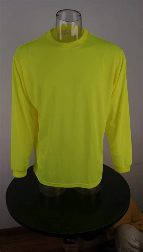 Wholesale High Visibility Clothing Dry Fit Shirts Long Sleeve Reflective Safety Security Work