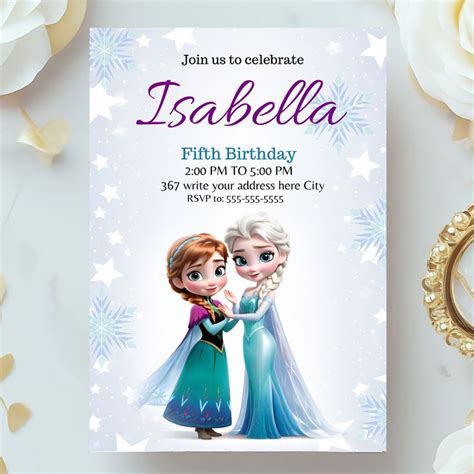 Frozen Birthday Invitation Princess Elsa Anna Invitation Frozen Party