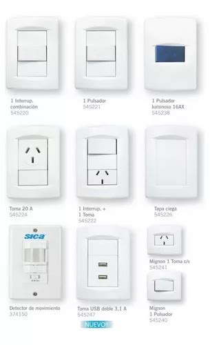 Llave De Luz Modulo Armado Toma Doble Y Punto Toma Sica Life En Venta