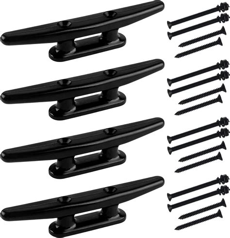 Veithi Black Nylon Boat Cleat 4568 Dock Cleat With Hardware 4 Pack