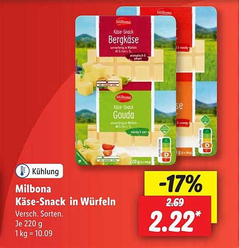 Milbona K Se Snack In W Rfeln Angebot Bei Lidl Prospekte De