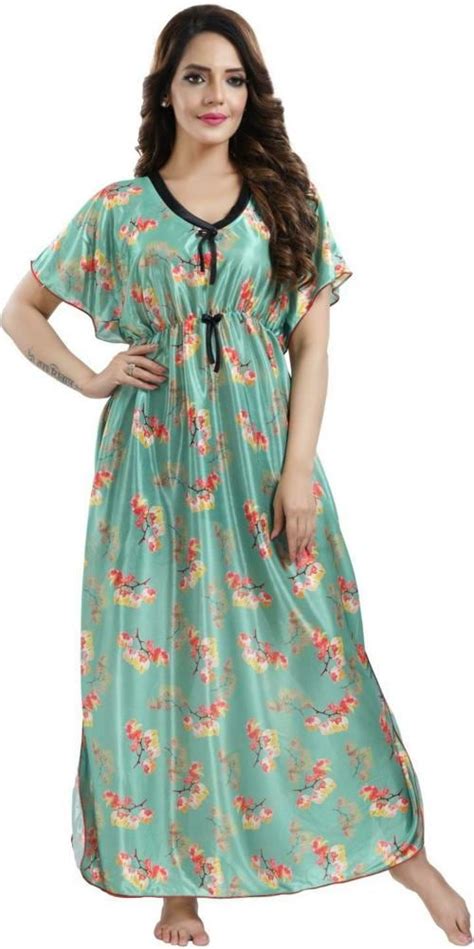 Buy Zionity Women Multicolor Printed Satin Nighty Online At Best Prices