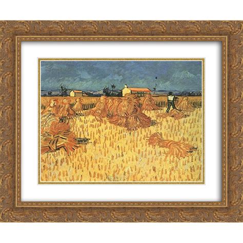 Vincent Van Gogh 2x Matted 24x20 Gold Ornate Framed Art Print Harvest