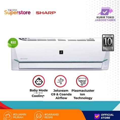 Jual Sharp AC Plasmacluster Wall Mounted Split 1 2 PK AH AP5SSY