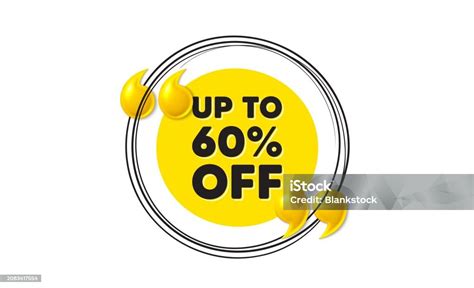 Up To 60 Percent Off Sale Discount Offer Price Sign Hand Drawn Round