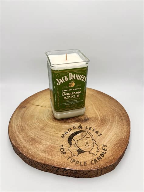 Jack Daniels Whisky Bottle Candle Apple Spice Soy Wax Scented Jd