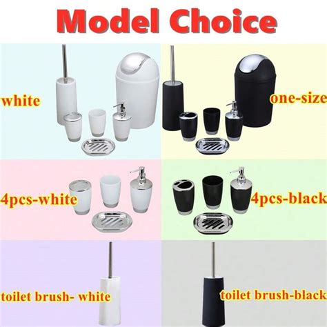 6pcs4pcs Luxury Bathroom Set Toilet Brush Lotion Bottle Toothbrush Holder Soap Dish Trash