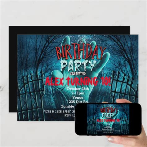 Zombie Birthday Party Invitations Zazzle