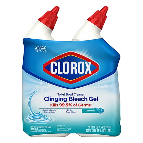 Clorox 2 Pack Clinging Bleach Gel Ocean Mist Toilet Bowl Cleaner 2 Ea Bathroom Carlie C S