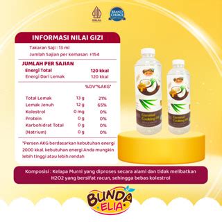 Jual Bumbu Bunda Elia Coconut Cooking Oil Minyak MPASI BB Booster