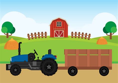 Farm Flat Landscape Illustration 164601 Vector Art at Vecteezy