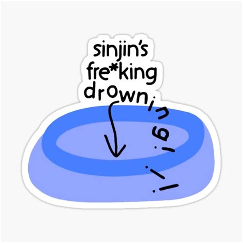 Sinjin Drowning Sticker For Sale By Poinli Redbubble