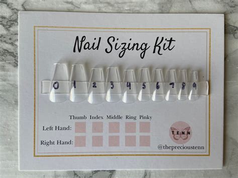 Sizing Kit Press Ons Fake Nails Full Cover Find Your Nail Etsy