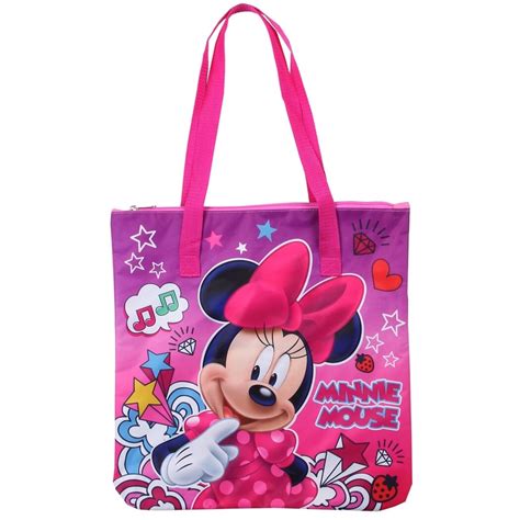 Disney Minnie Mouse Pink Zippered Tote Bag