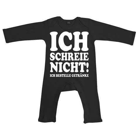 Baby Body Strampler lang Sprüche Ich schreie nicht ich bestelle