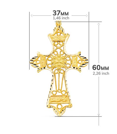 Colgante Oro K Cruz Filigrana Mm Alda