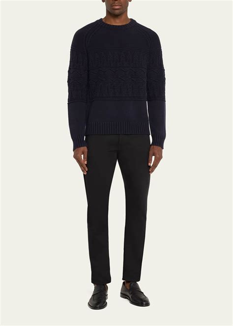 Iris Von Arnim Mens Cashmere Cable Crewneck Sweater Bergdorf Goodman