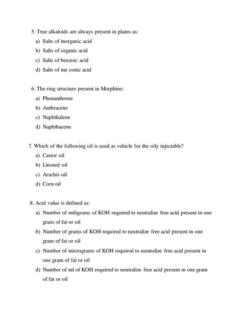 Solution Pharmacognosy Question And Quiz With Answer Key Studypool