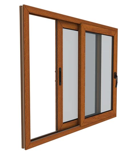 Puerta Ventana Corrediza Pvc Con Dvh Mm X Mm Golden Oak