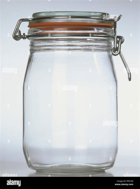 Glass Jar With Air Tight Lid Front View Stock Photo Alamy