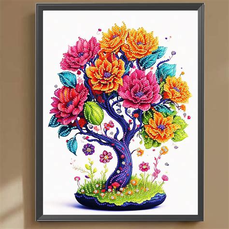 D Diy Partial Special Shaped Drill Diamond Painting Fortune Tree Decor