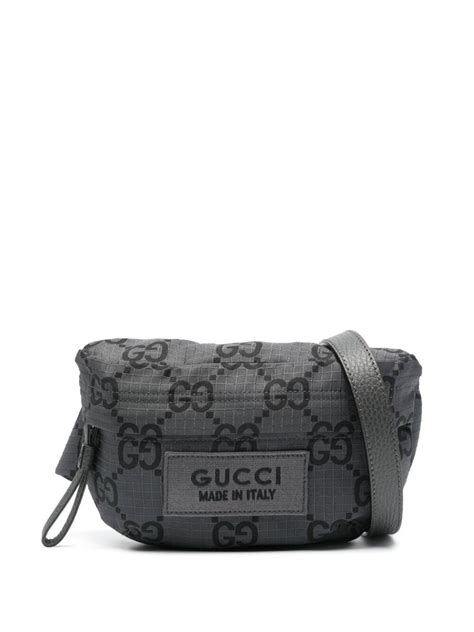 Gucci Gg Damier Logo Patch Belt Bag Grey Editorialist
