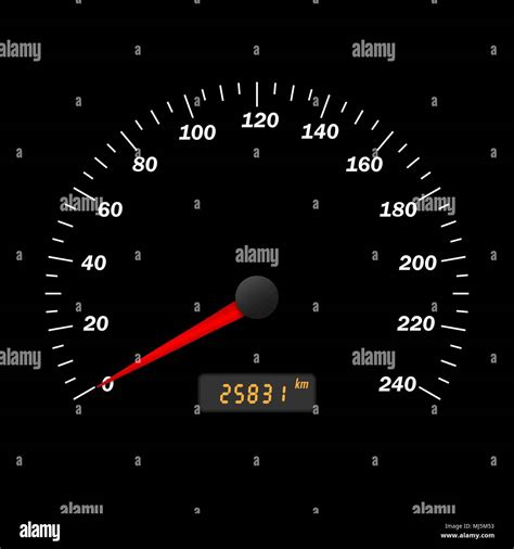 Realistic Vector Car Speedometer Interface Dashboard Panel Stock