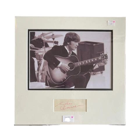 John Lennon of The Beatles Signed Mounted Autograph Cut - CharityStars