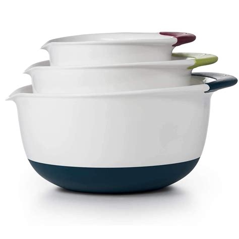 Oxo Good Grips 3 Piece Nesting Mixing Bowl Set With Red Green And