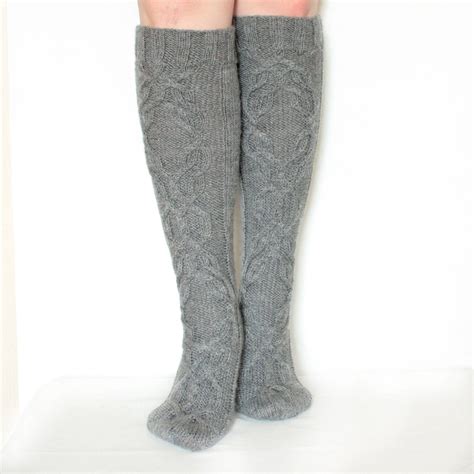 Wool Knee high Socks Wool socks Hand made socks by AngerRefuge