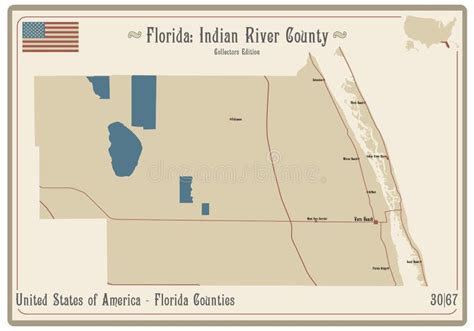 Map of Indian River County in Florida Stock Vector - Illustration of ...