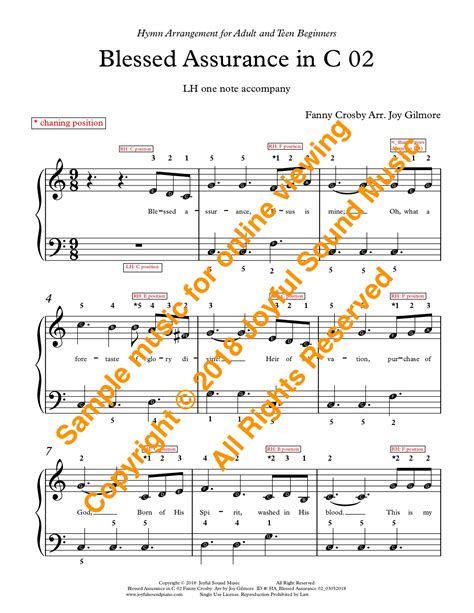 Blessed Assurance Hymn Arrangements Piano Lessons Online