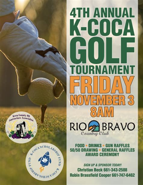 4th Annual K-COCA Golf Tournament – Friday November 3rd 2023 - KCOCA ...