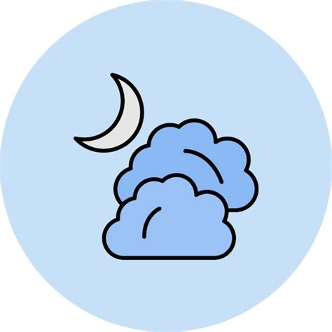 Premium Vector Cloudy Night Flat Illustration