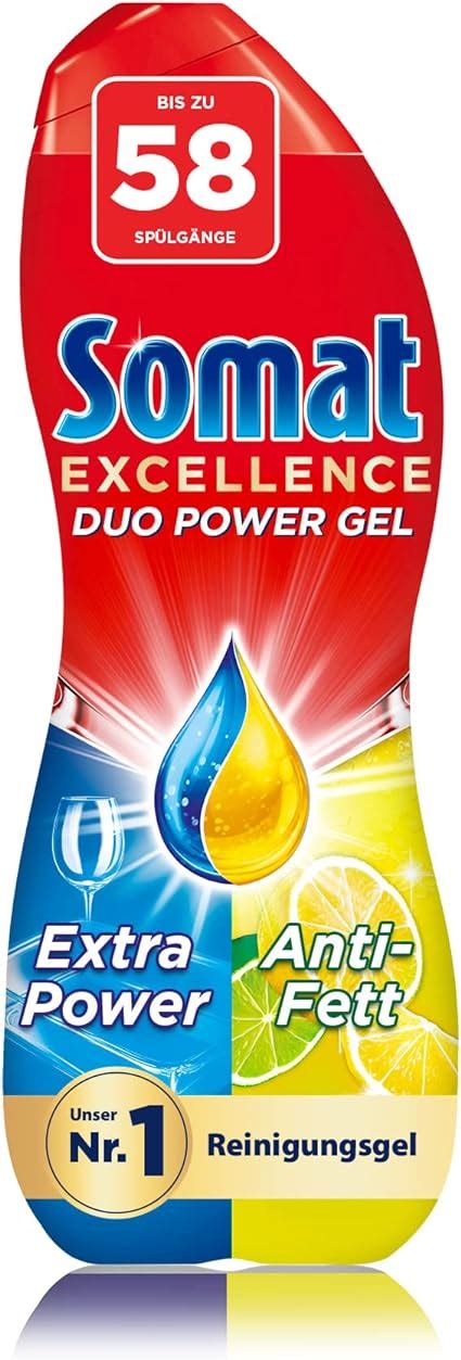 Somat Excellence Duo Power Gel Rinses Washing Up Liquid For The