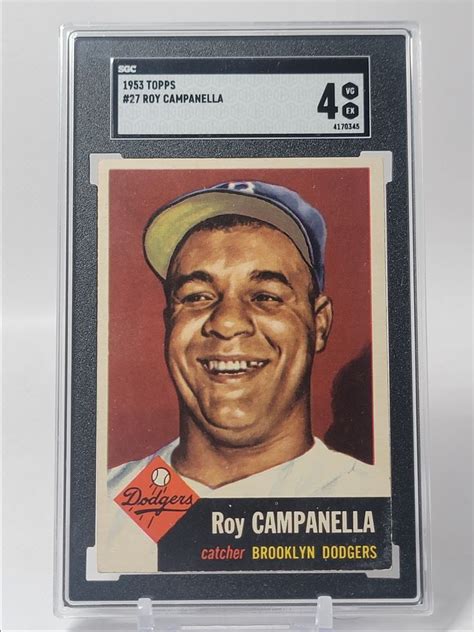 ROY CAMPANELLA 1953 TOPPS 27 MLB BASEBALL BROOKLYN DODGERS SGC 4 Q1800