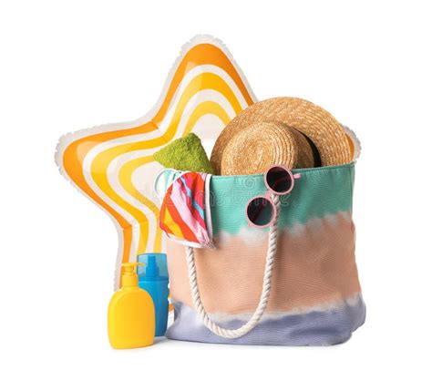Set of Different Beach Accessories Isolated Stock Photo - Image of ...