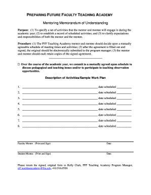 Fillable Online Cer Jhu Mentor Mentee Agreement Form Fax Email Print