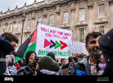 Queers For Palestine Dykes Demand Ceasefire Lgbtq Placards At The