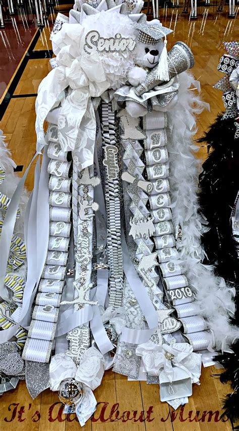 Homecoming Mum Single White And Silver In 2023 Homecoming Mums Diy