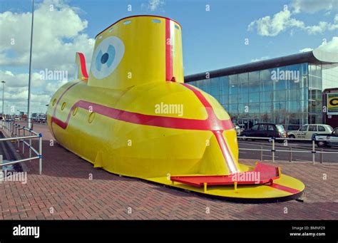 The Yellow Submarine At John Lennon Airport In Liverpool Stock Photo