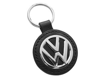 Genuine Volkswagen Key Ring Tag Leather Polished VW Logo Vanstyle